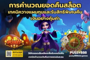 วางแผนเล่นสล็อตอย่างมืออาชีพ เพิ่มโอกาสกำไรแบบยั่งยืน PUSSY888 16 การคำนวณยอดคืนสล็อต